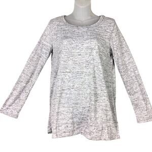 Forgotten Grace Soft Gray Pullover Top Women’s S Scoop Neck Side Slit NWOT